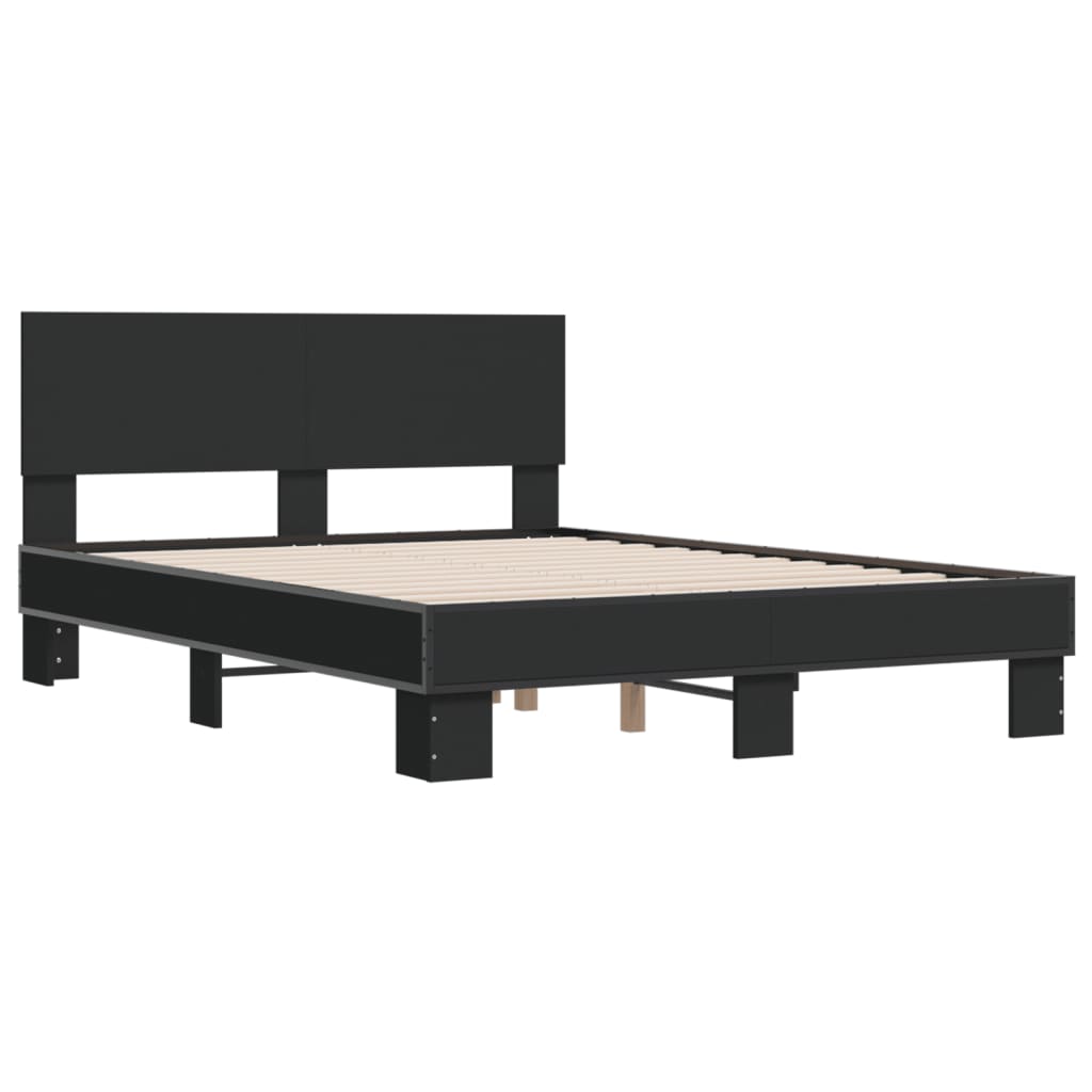 Bed Frame without Mattress Black 140x200 cm