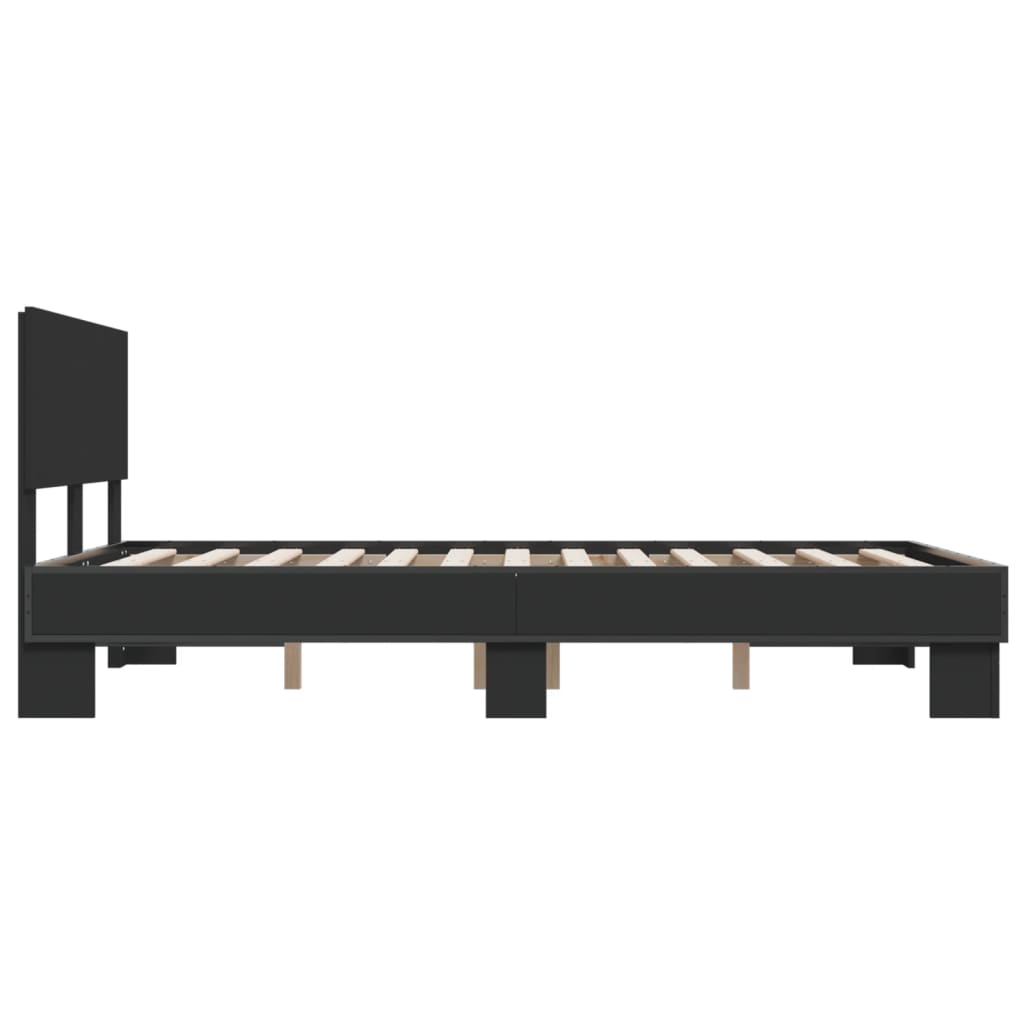 Bed Frame without Mattress Black 140x200 cm