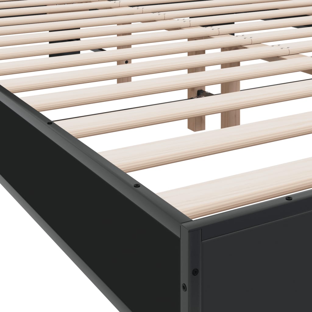 Bed Frame without Mattress Black 140x190 cm