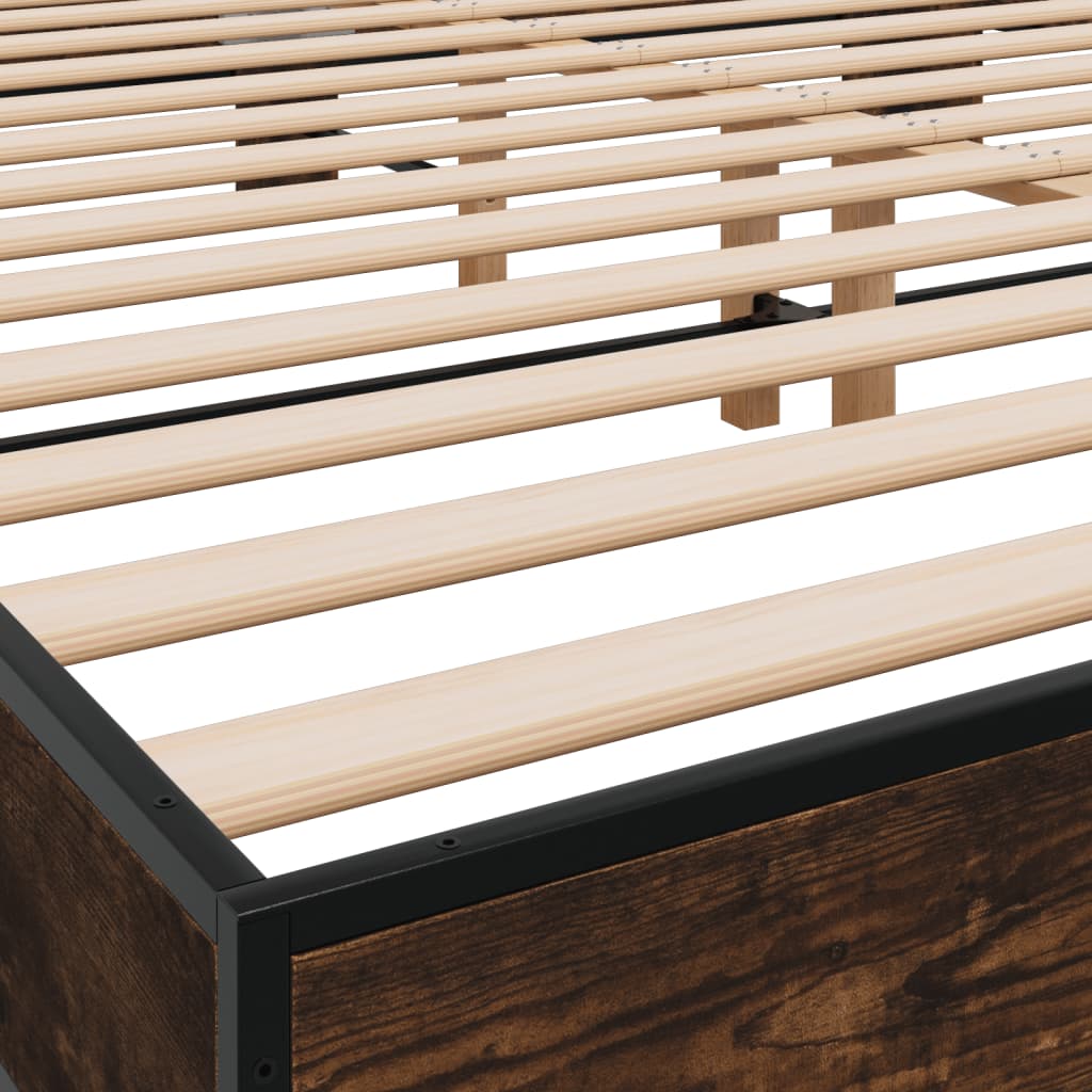 Bed Frame without Mattress Smoked Oak 200x200 cm