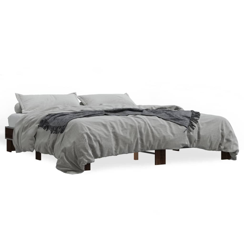 Bed Frame without Mattress Brown Oak 180x200 cm Super King