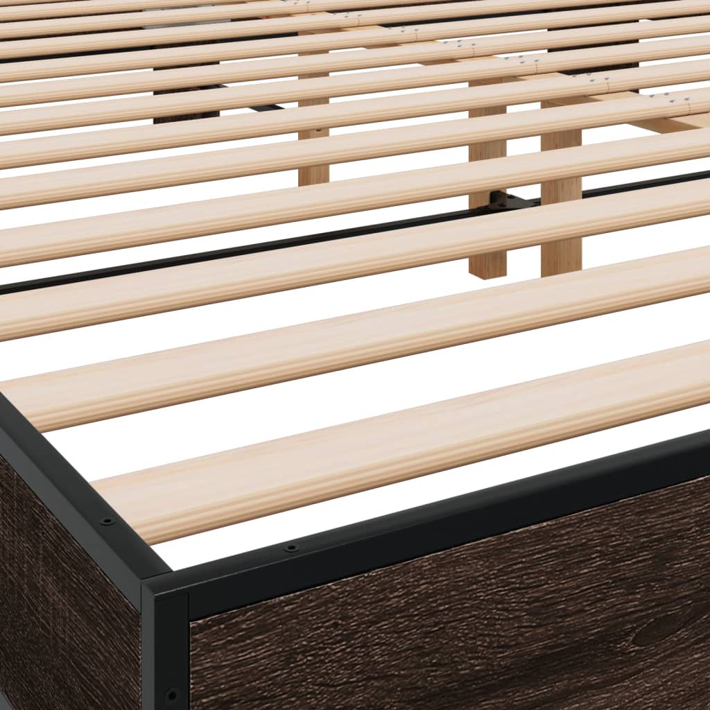 Bed Frame without Mattress Brown Oak 180x200 cm Super King