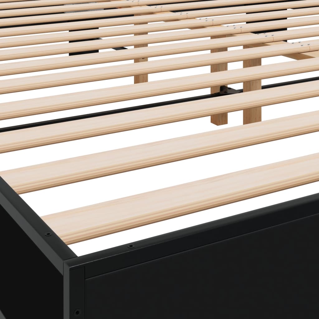 Bed Frame without Mattress Black 160x200 cm