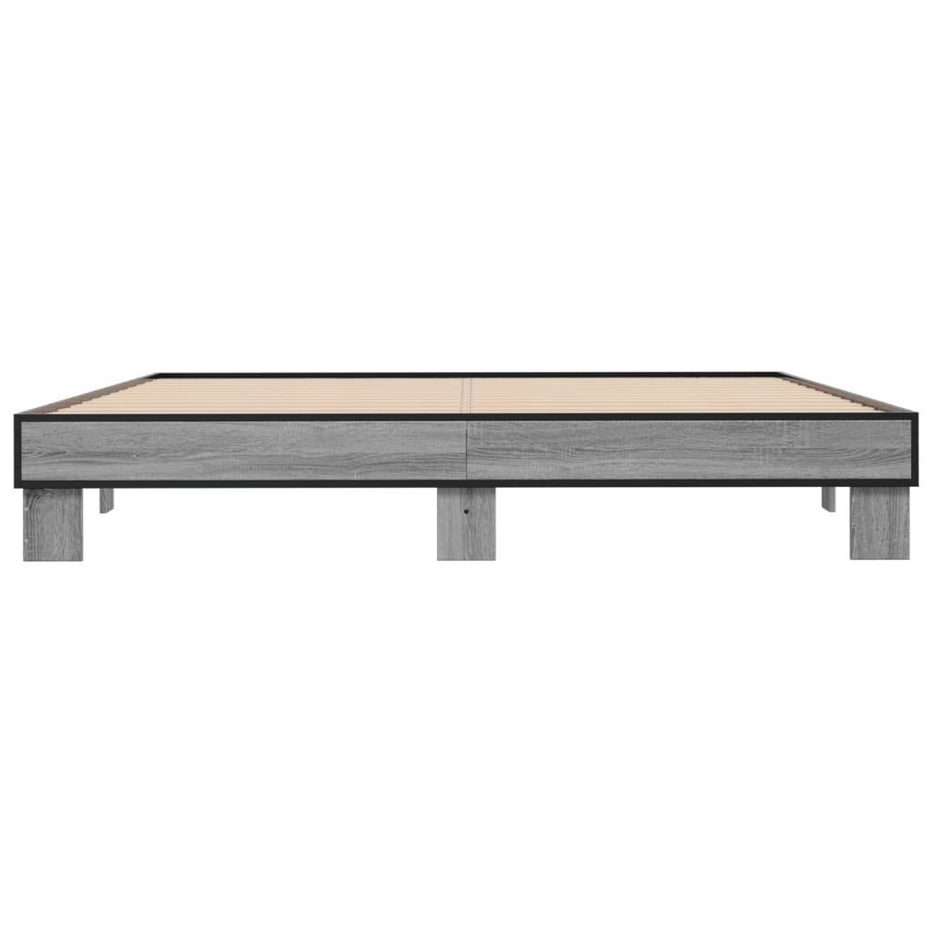 Bed Frame without Mattress Grey Sonoma 160x200 cm