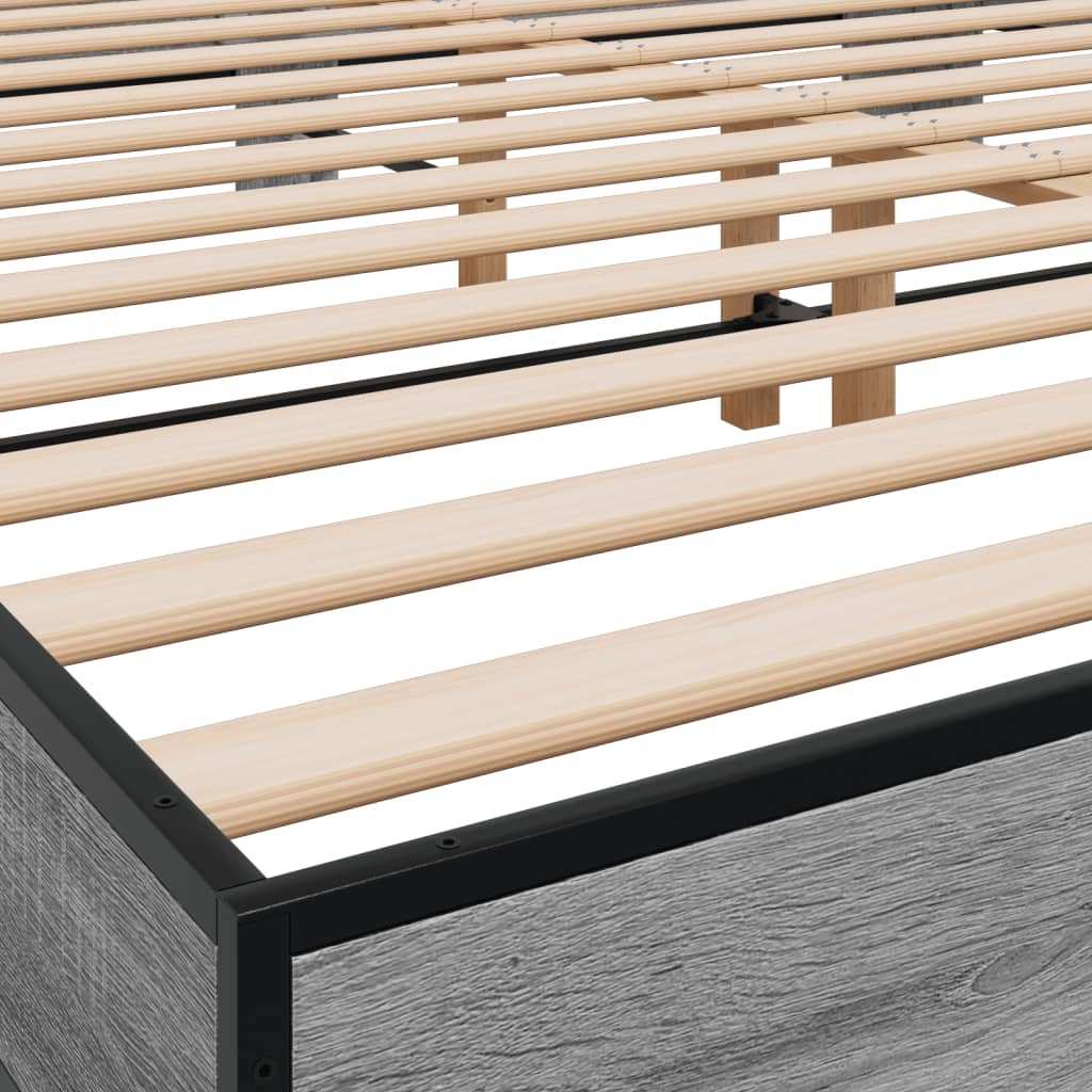 Bed Frame without Mattress Grey Sonoma 160x200 cm