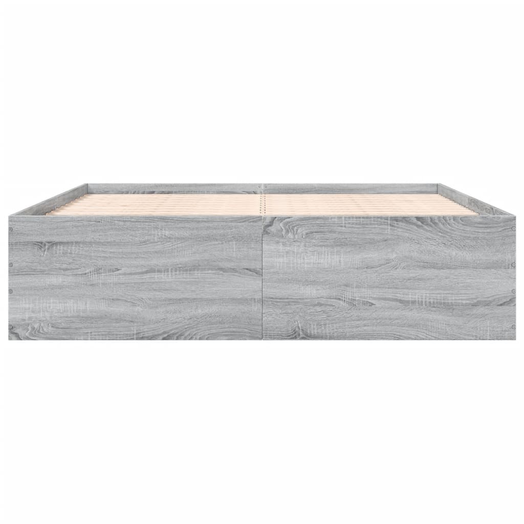 Bed Frame without Mattress Grey Sonoma 200x200 cm
