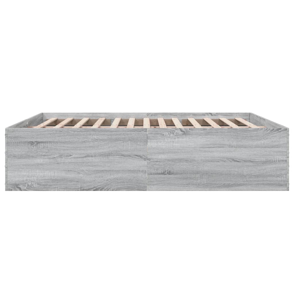 Bed Frame without Mattress Grey Sonoma 200x200 cm