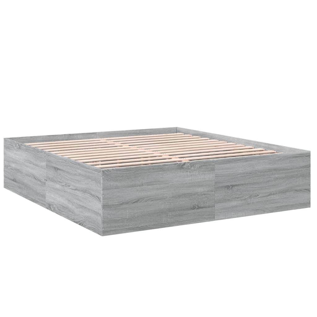 Bed Frame without Mattress Grey Sonoma 200x200 cm