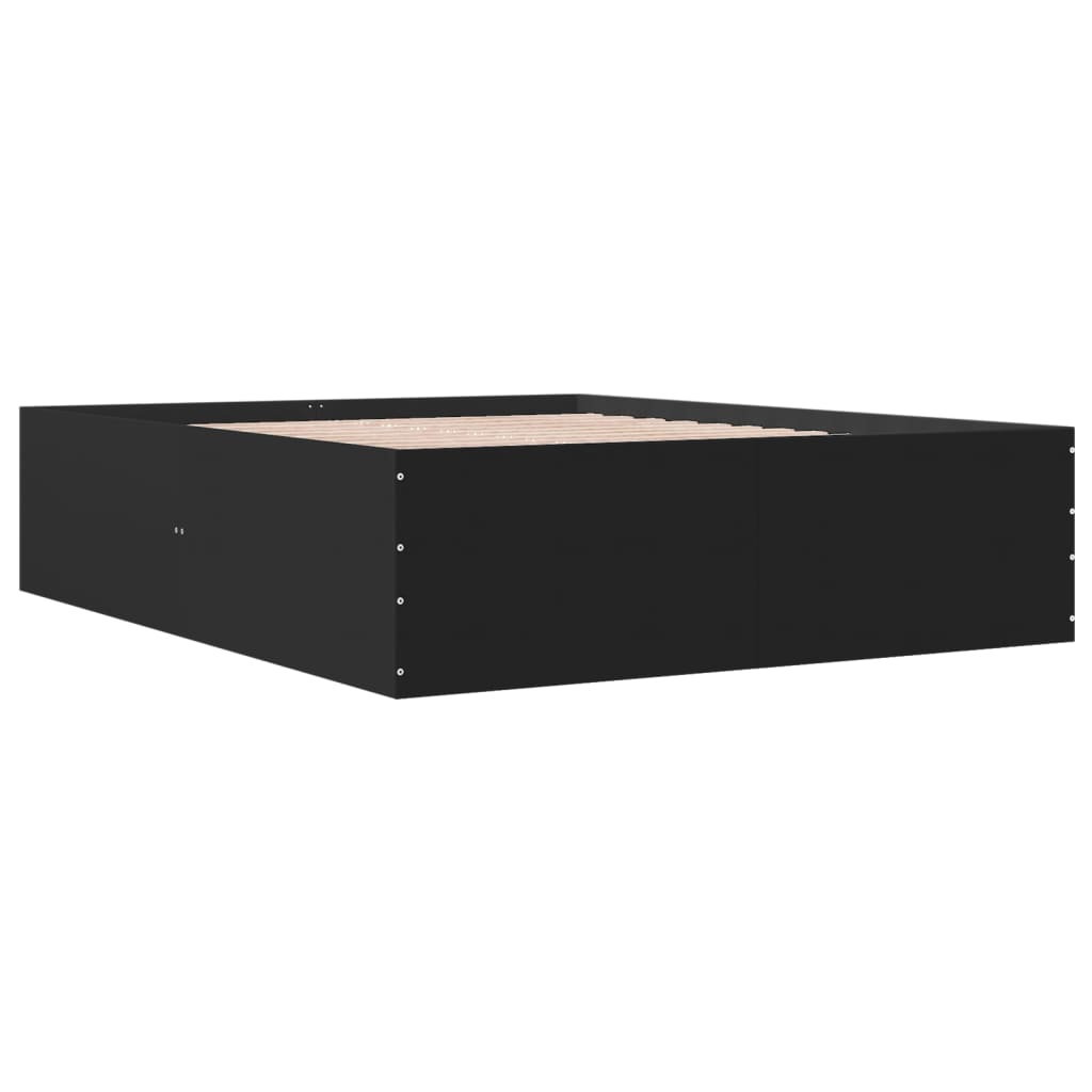 Bed Frame without Mattress Black 160x200 cm