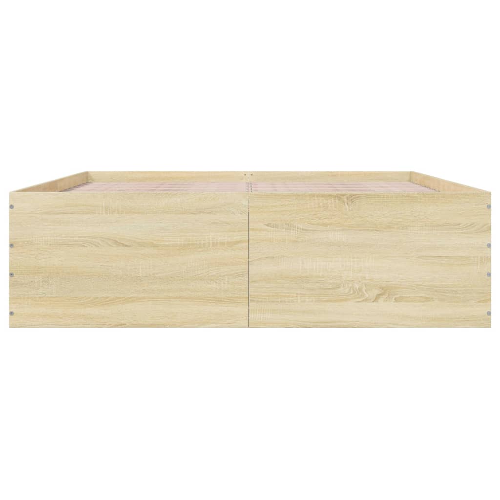 Bed Frame without Mattress Sonoma Oak 160x200 cm