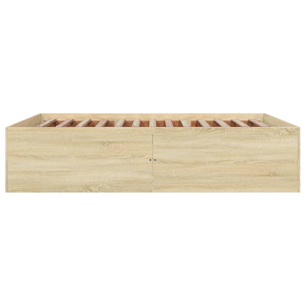 Bed Frame without Mattress Sonoma Oak 160x200 cm