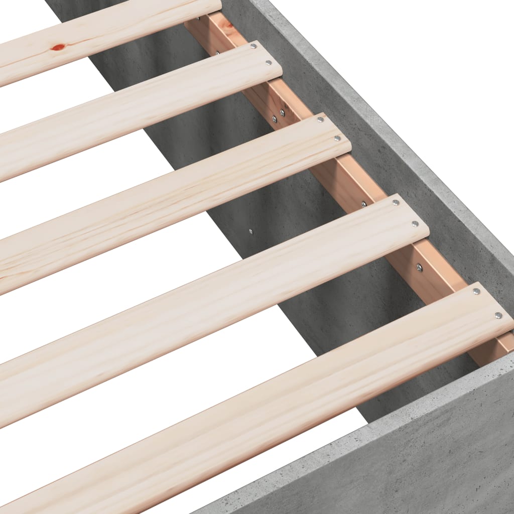 Bed Frame without Mattress Concrete Grey 160x200 cm