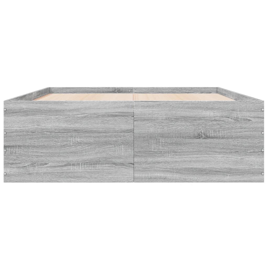 Bed Frame without Mattress Grey Sonoma 140x200 cm