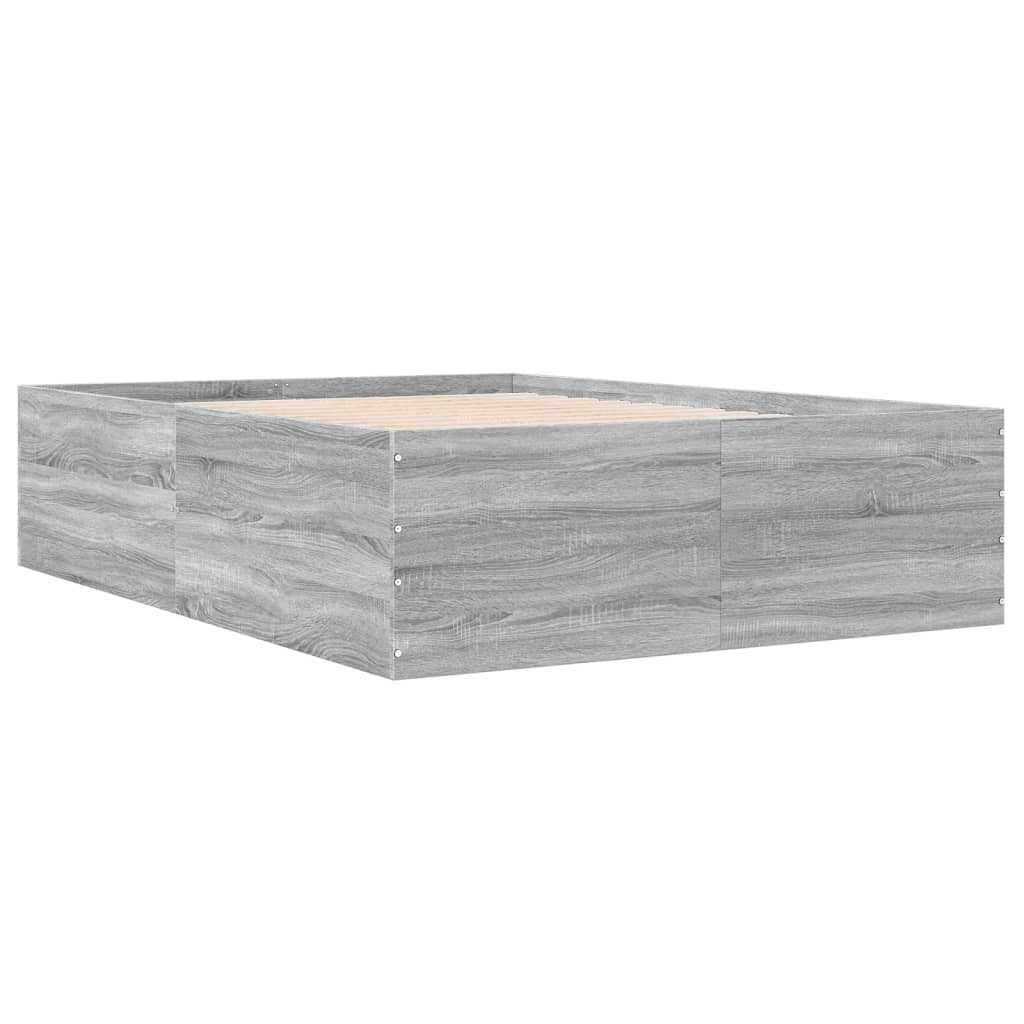 Bed Frame without Mattress Grey Sonoma 120x200 cm