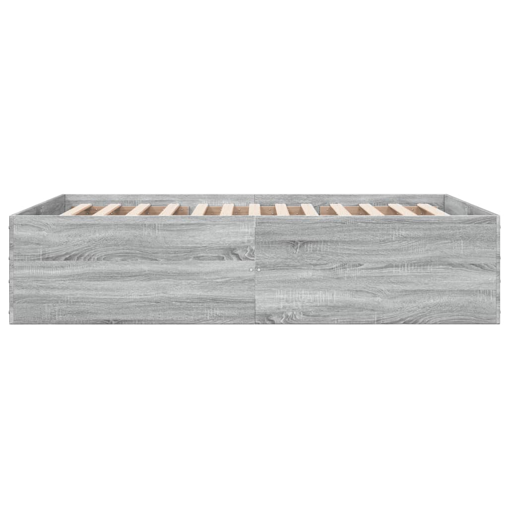 Bed Frame without Mattress Grey Sonoma 120x200 cm
