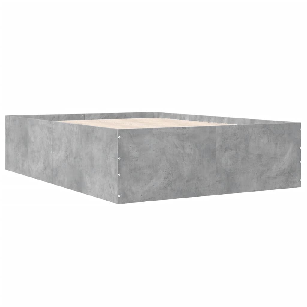 Bed Frame without Mattress Concrete Grey 135x190 cm Double