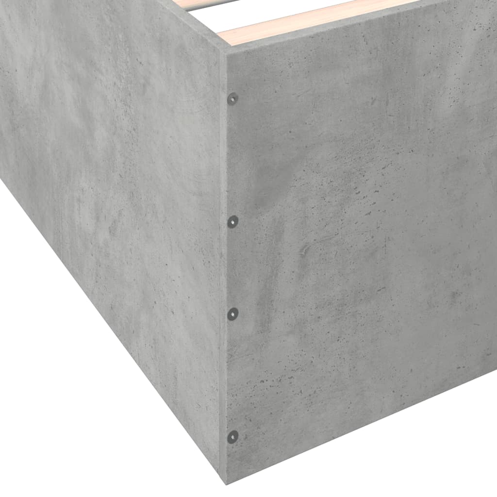 Bed Frame without Mattress Concrete Grey 135x190 cm Double