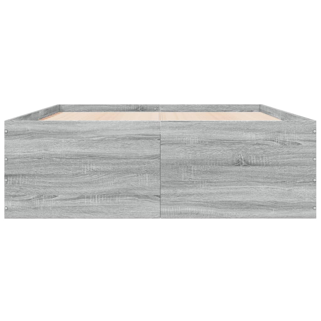 Bed Frame without Mattress Grey Sonoma 120x190 cm Small Double