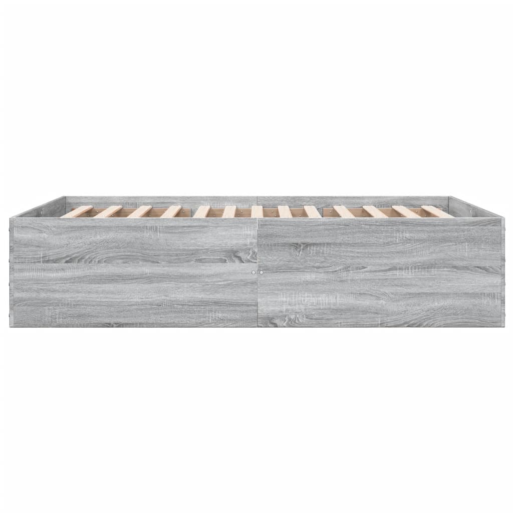 Bed Frame without Mattress Grey Sonoma 120x190 cm Small Double