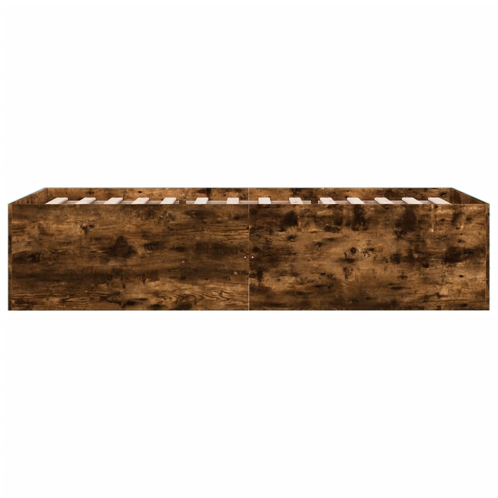Bed Frame without Mattress Smoked Oak 100x200 cm