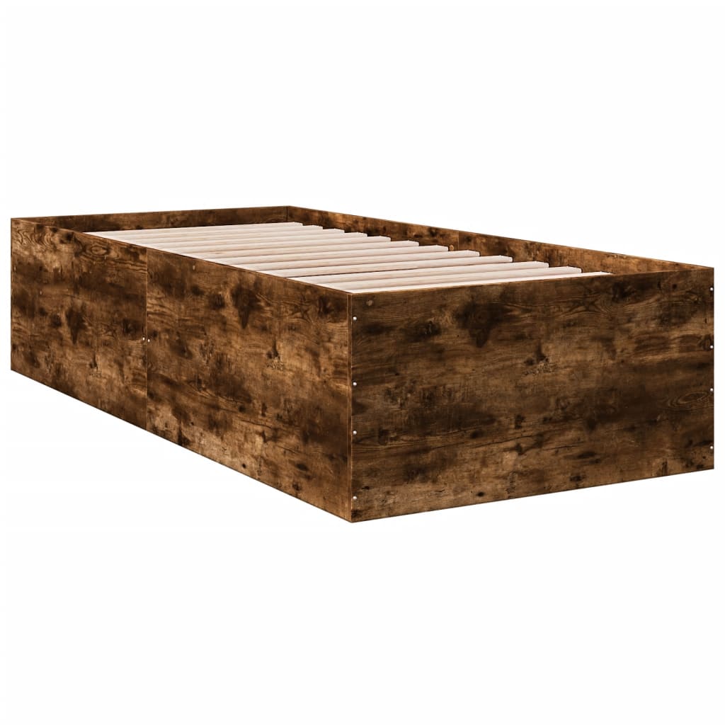 Bed Frame without Mattress Smoked Oak 100x200 cm