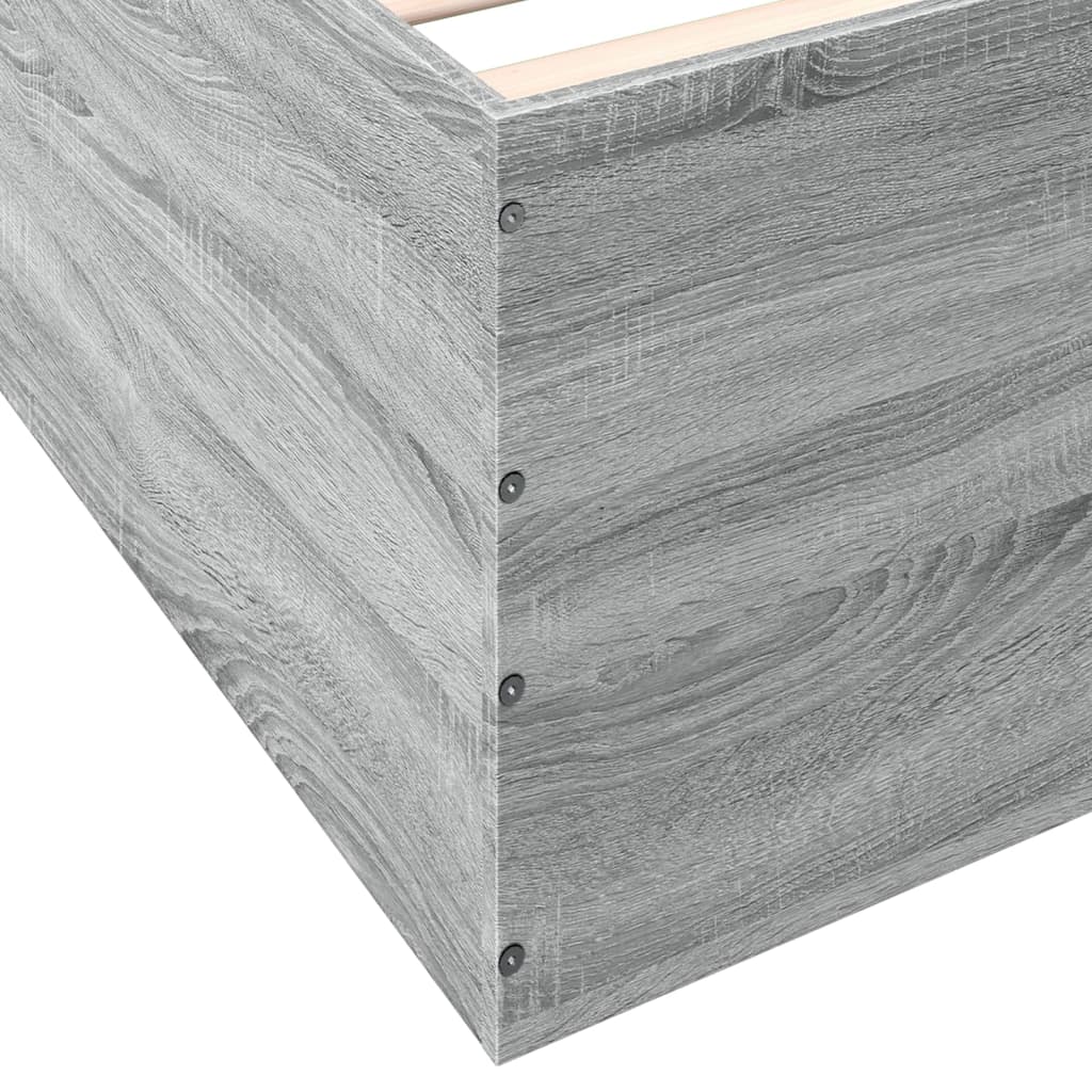 Bed Frame without Mattress Grey Sonoma 100x200 cm