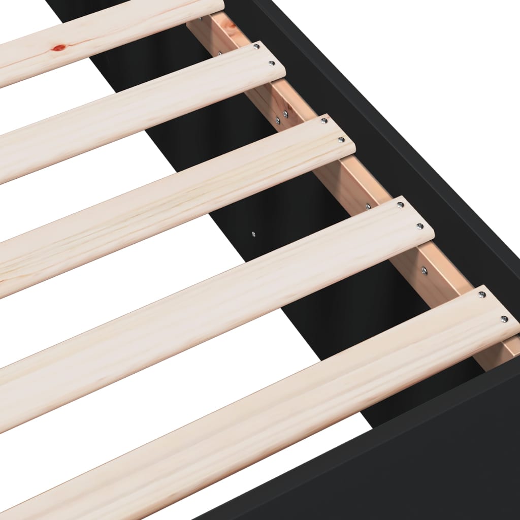 Bed Frame without Mattress Black 90x200 cm