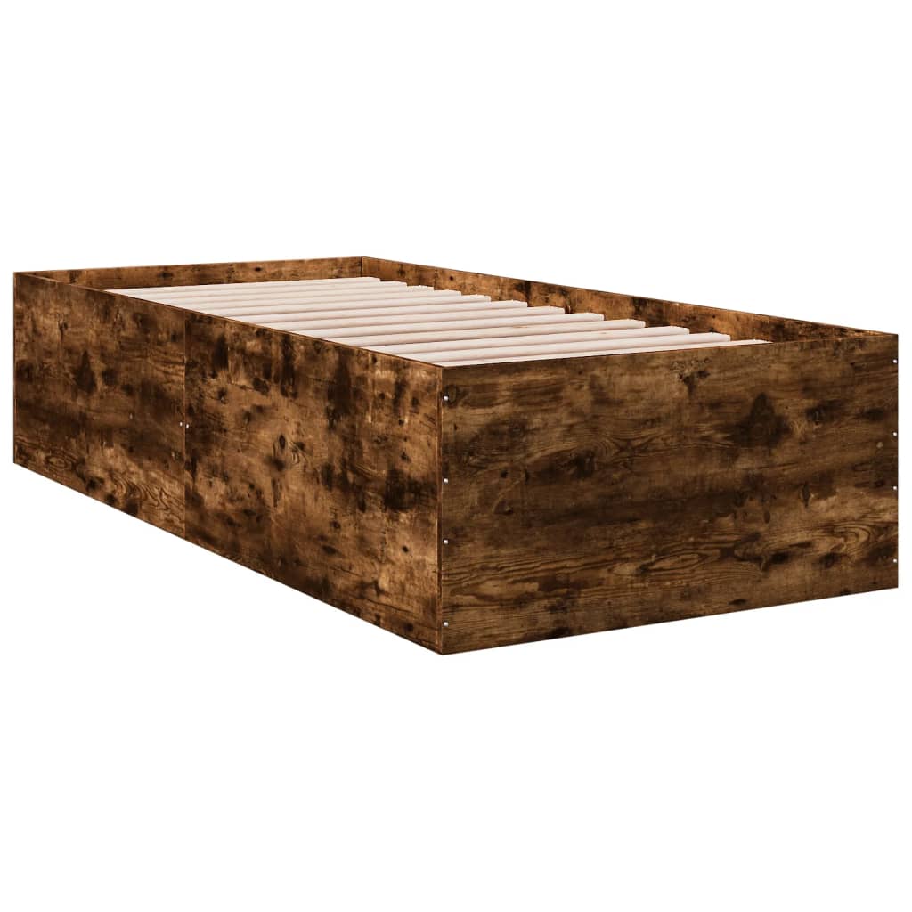 Bed Frame without Mattress Smoked Oak 90x200 cm