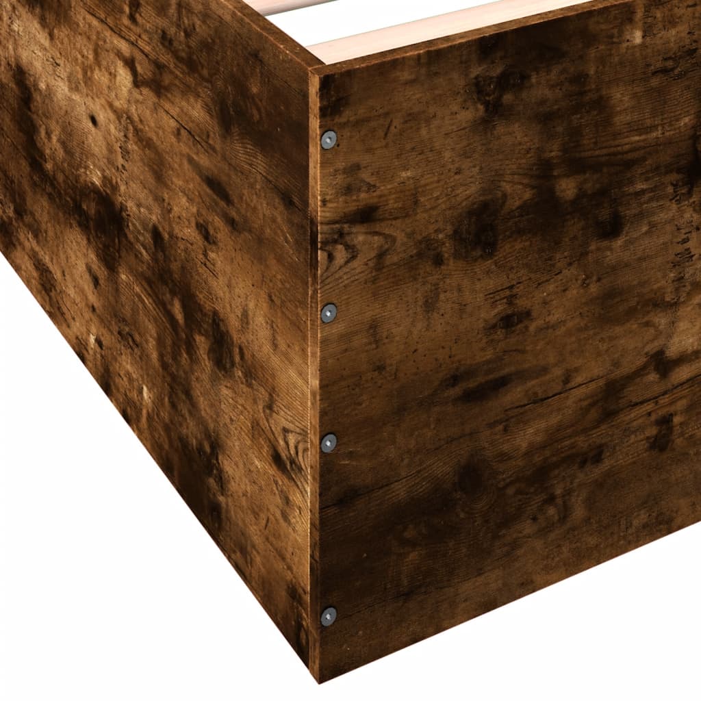 Bed Frame without Mattress Smoked Oak 90x200 cm
