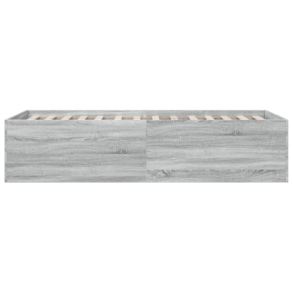 Bed Frame without Mattress Grey Sonoma 90x200 cm