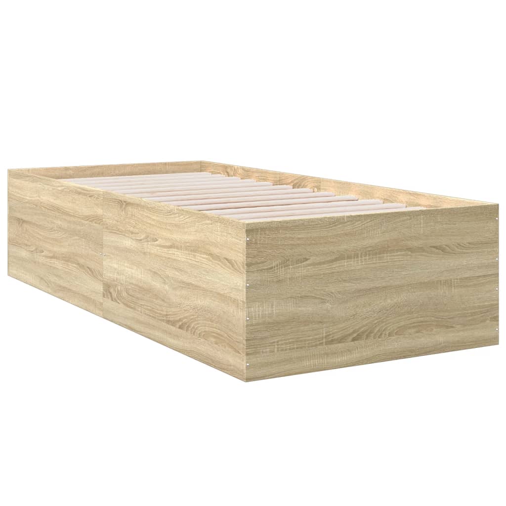 Bed Frame without Mattress Sonoma Oak 90x190 cm Single