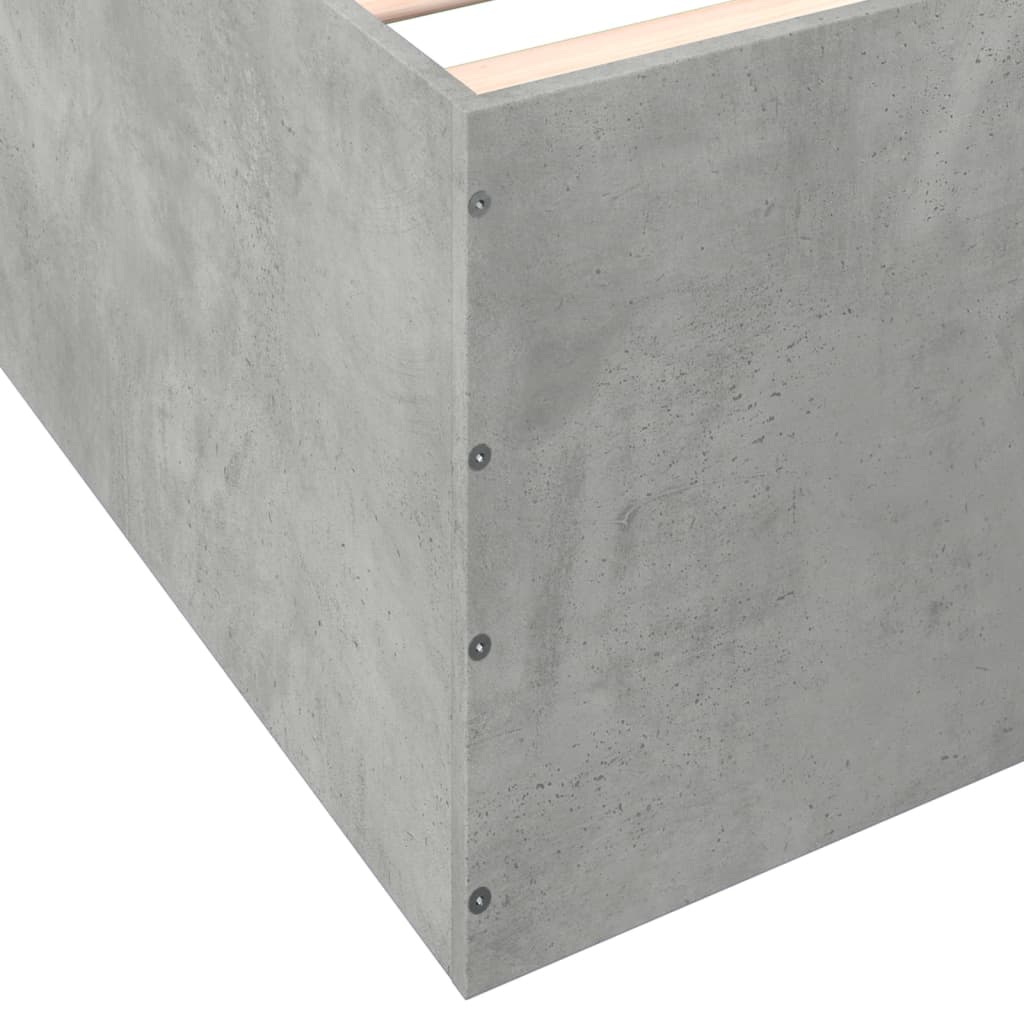 Bed Frame without Mattress Concrete Grey 75x190 cm Small Single