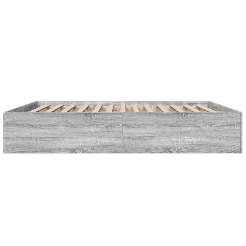 Bed Frame without Mattress Grey Sonoma 200x200 cm