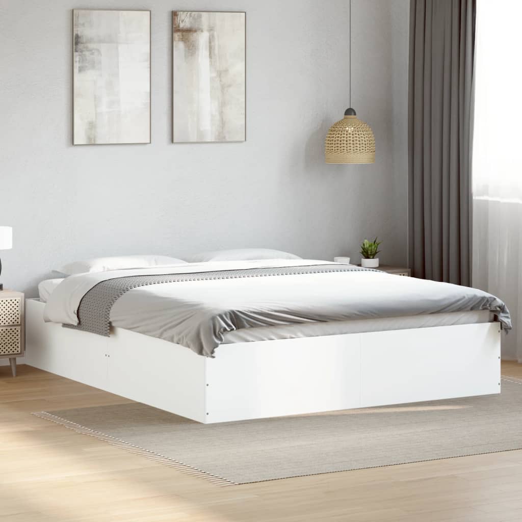 Bed Frame without Mattress White 160x200 cm