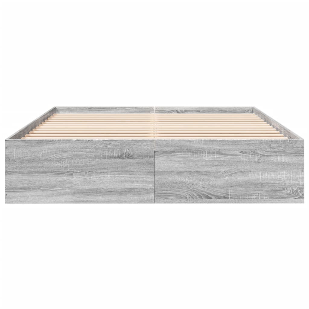 Bed Frame without Mattress Grey Sonoma 160x200 cm
