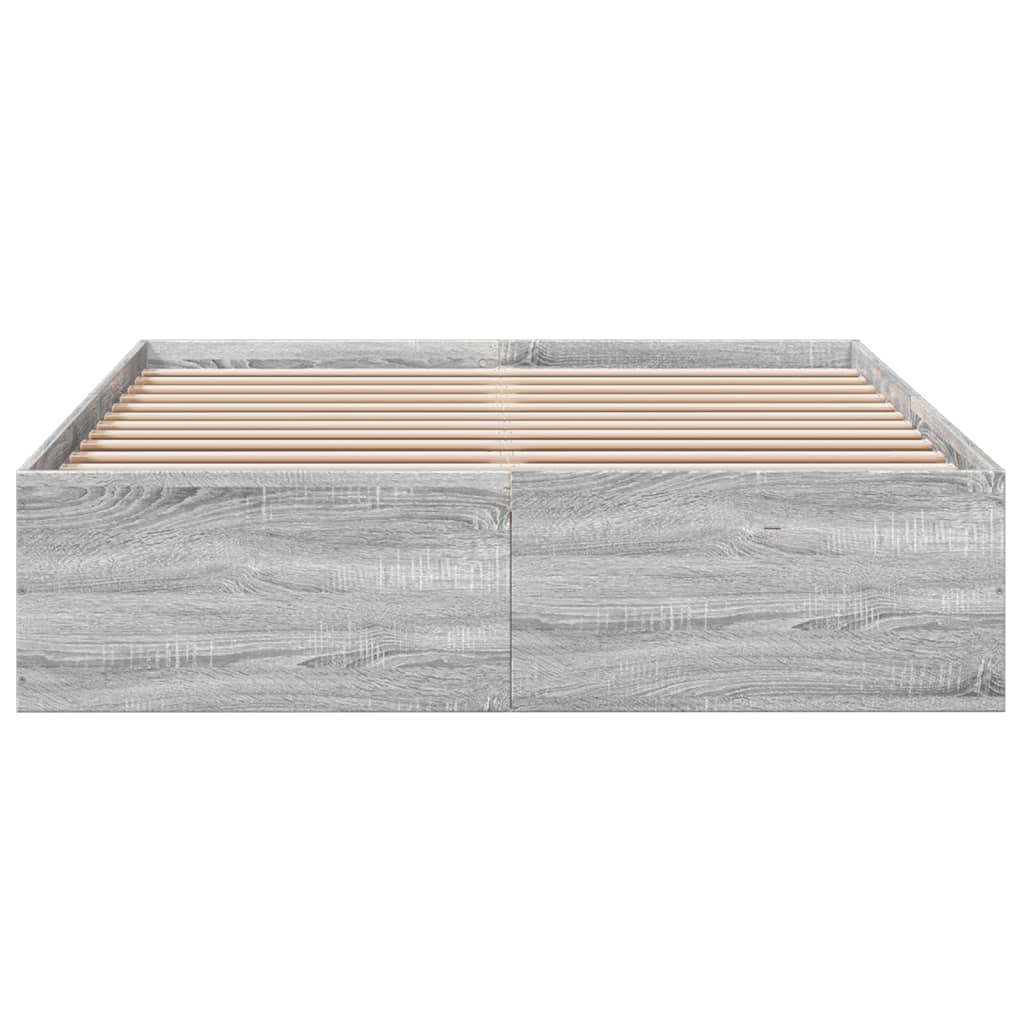 Bed Frame without Mattress Grey Sonoma 140x200 cm