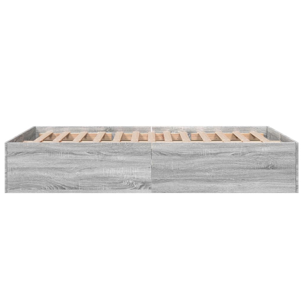 Bed Frame without Mattress Grey Sonoma 140x200 cm