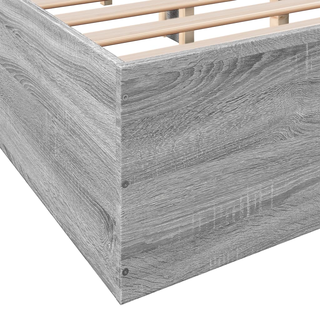 Bed Frame without Mattress Grey Sonoma 140x200 cm