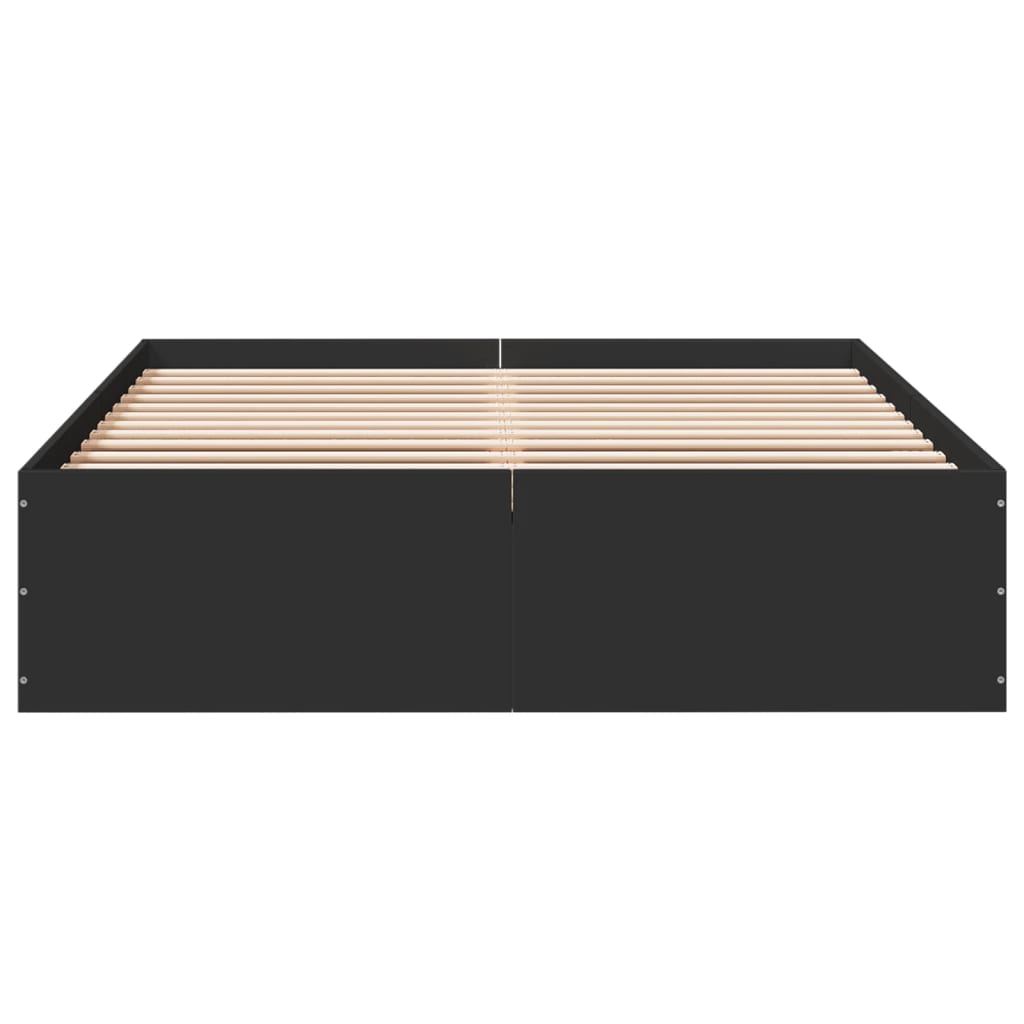 Bed Frame without Mattress Black 140x190 cm