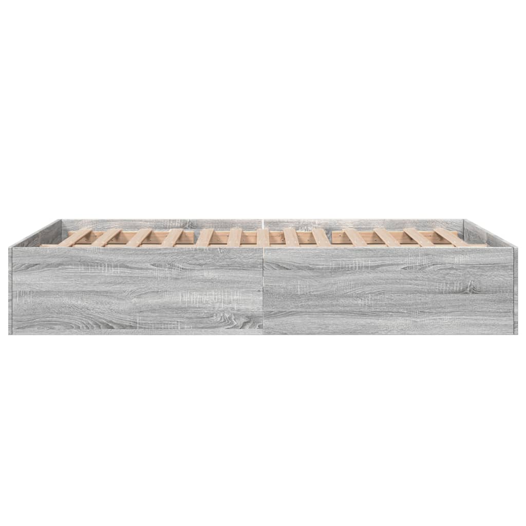 Bed Frame without Mattress Grey Sonoma 135x190 cm Double