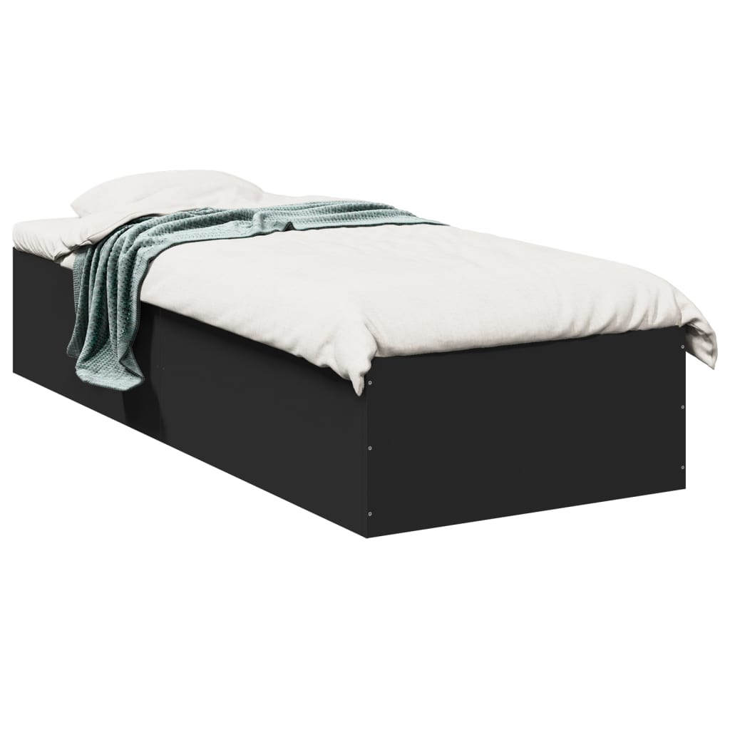 Bed Frame without Mattress Black 100x200 cm