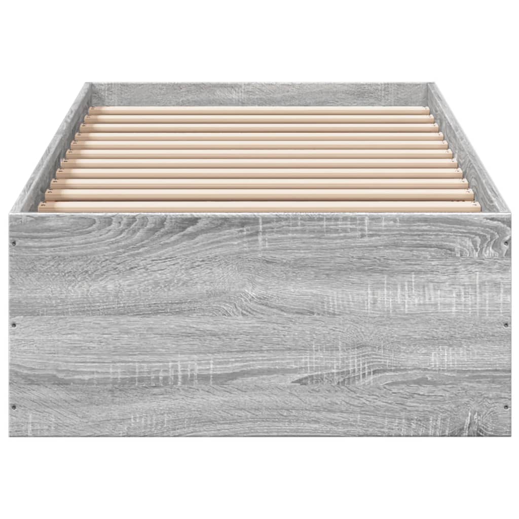 Bed Frame without Mattress Grey Sonoma 90x200 cm