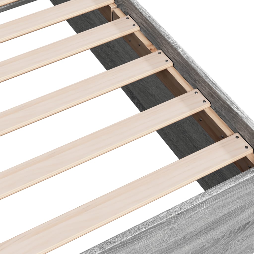 Bed Frame without Mattress Grey Sonoma 90x200 cm