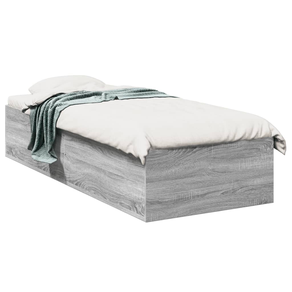 Bed Frame without Mattress Grey Sonoma 90x200 cm