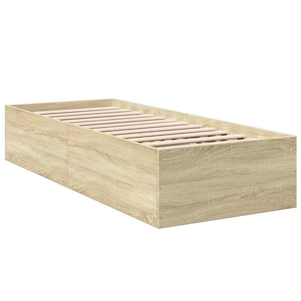 Bed Frame without Mattress Sonoma Oak 90x190 cm Single