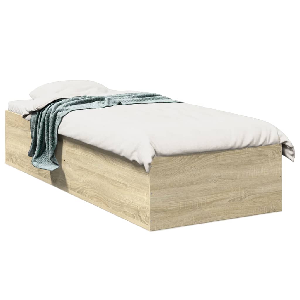 Bed Frame without Mattress Sonoma Oak 90x190 cm Single