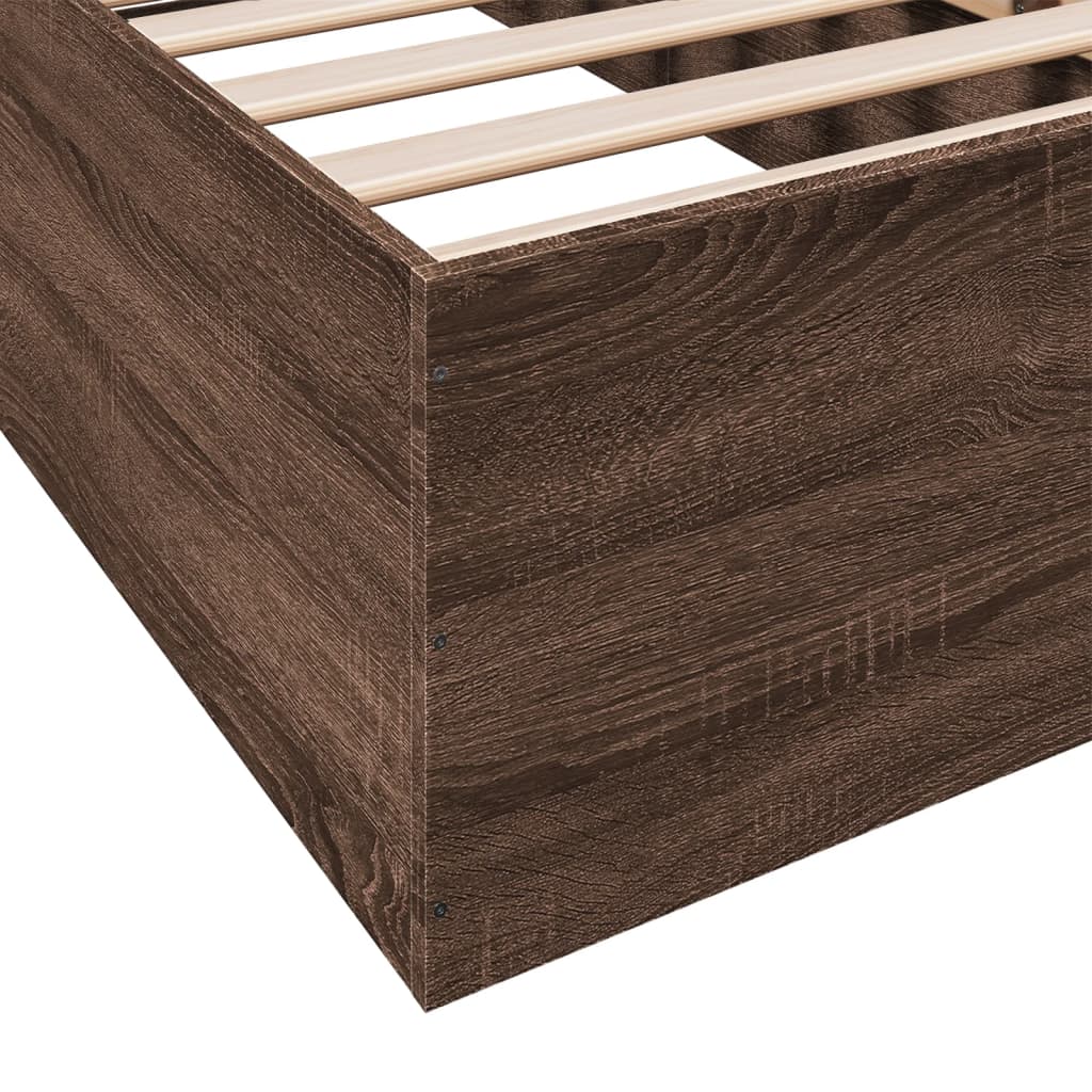 Bed Frame without Mattress Brown Oak 90x190 cm Single