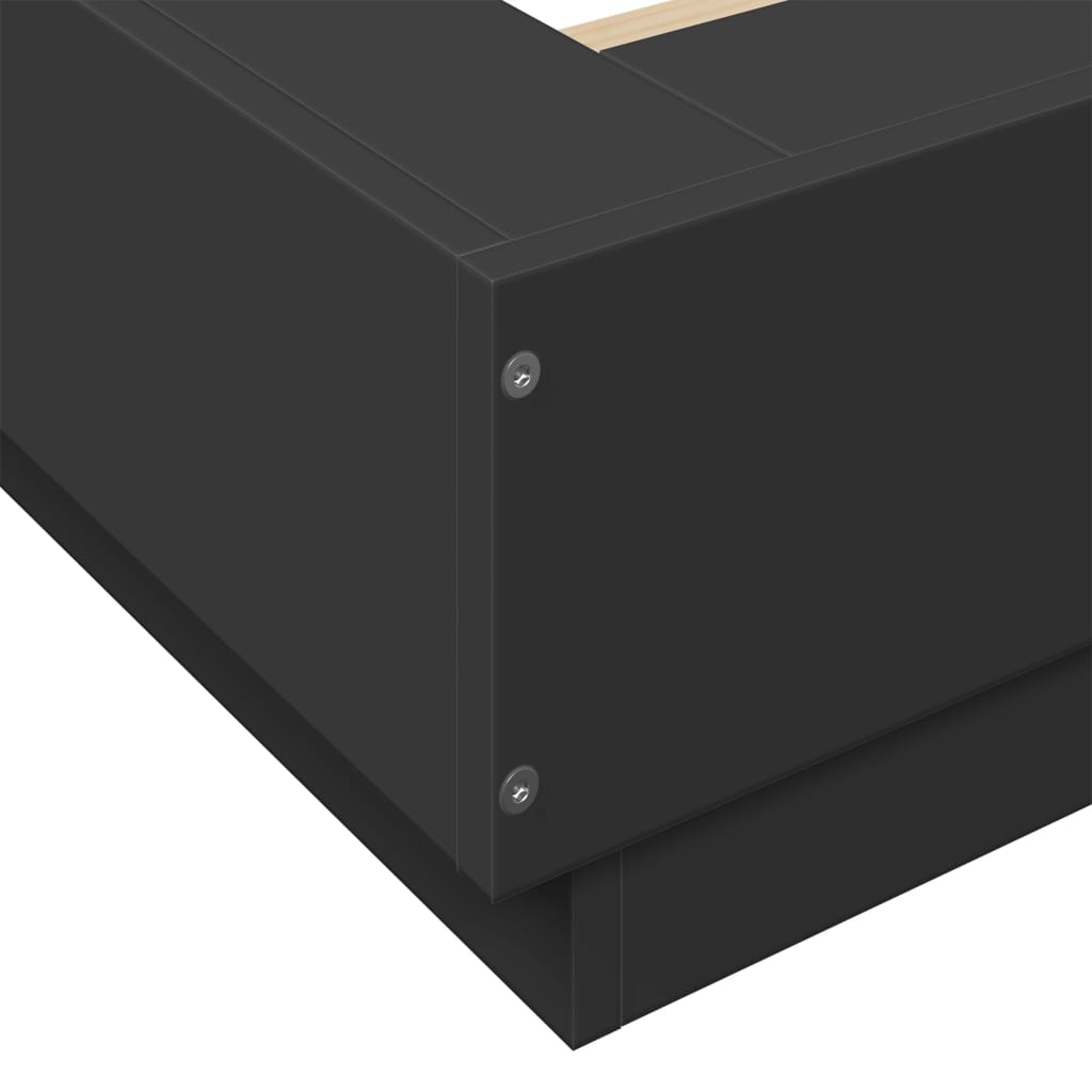Bed Frame with LED Lights without Mattress Black 120x200cm
