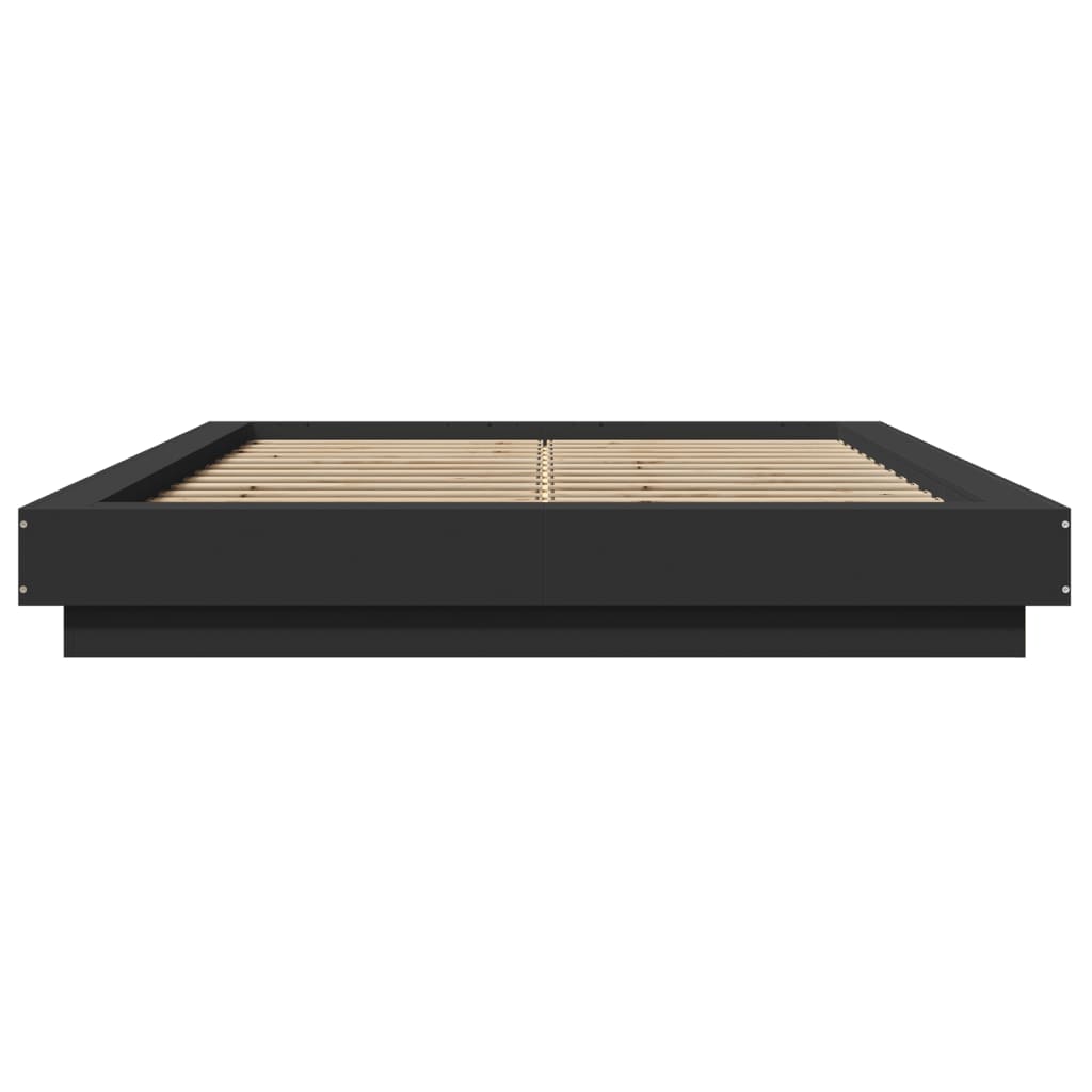 Bed Frame with LED Lights without Mattress Black 120x190cm