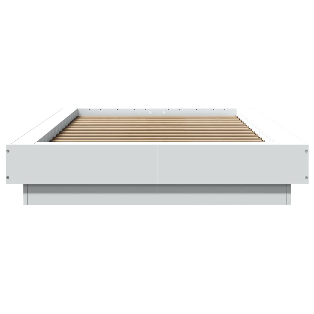 Bed Frame with LED Lights without Mattress White 90x190cm
